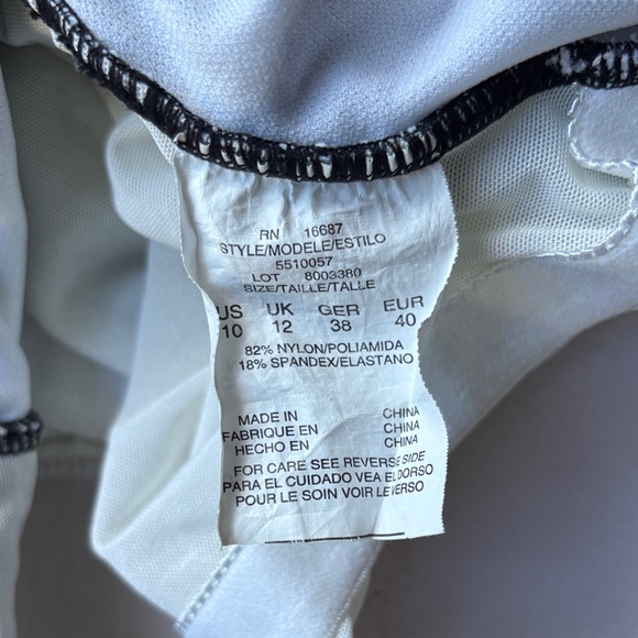 Vintage inspired Black, White Gold One Piece Swimsuit 10 - Picture 8 of 9